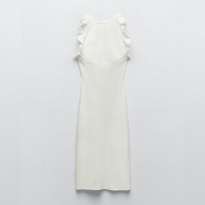 NEW‼️ Zara White Embroidered Open back Midi Dress Size S
